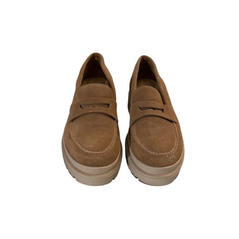 PATINA Woman's Zoe Chunky Suede Penny Loafer 11M Taupe Sand Preppy Lug Sole NWOB - Picture 3 of 9
